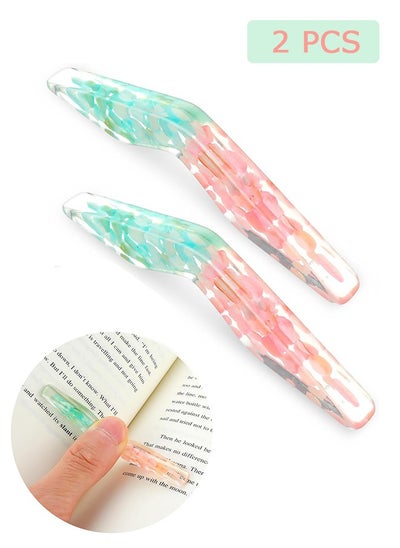 Buy 2 Pcs Book Page Holder, Clear Bookmark Holder Book Opener, Handmade Book Reading Accessories for Teachers Book Lovers in UAE