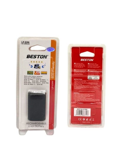 Buy Beston Battery for Canon LP-E6N: Upgraded rechargeable battery specifically designed for Canon LP-E6N cameras. in Egypt