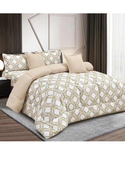 Buy Summer comforter set 6 pieces velvet medium filling excellent quality 230*250 in Saudi Arabia