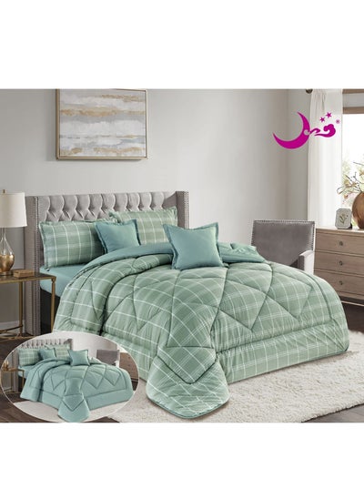 Buy Moon striped double king size bed sheet comforter set in Saudi Arabia