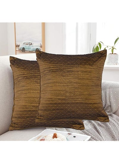 Buy Piece 16x16 inch Unique Design Decorative Throw Pillows Covers for Couch Sofa Bed Square Cushion with Zipper Closure - Cotton Blend 40x40cm (Olive Green) in UAE