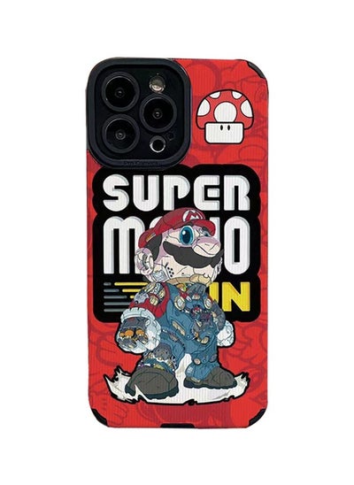 Buy iPhone 15 Pro Max Case，Cartoon Mario Protective Case Cover For iPhone 15 Pro Max Silicone Phone Case Anti Drop Full Pack (Red) in Saudi Arabia