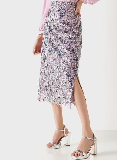 Buy Embellished High Waist Skirt in UAE