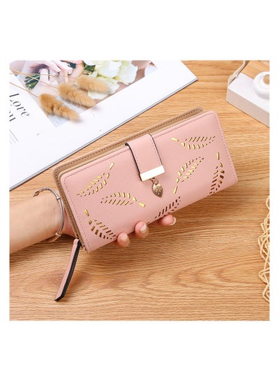 اشتري Wallet for Women Long Slim Minimalist Wallet Ladies Women Purse Large Capacity Pu Leather Credit Card Holder في الامارات