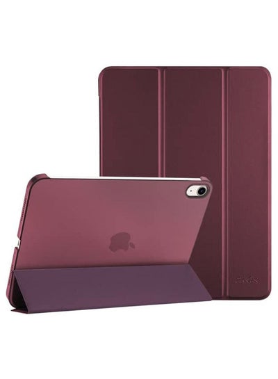 Buy Slim Stand Smart Cover Case for iPad 10th Gen 10.9 inch 2022 with Pencil Holder Auto Wake/Sleep Wine red in Saudi Arabia