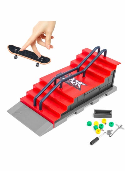 Buy Finger Skateboard Ramp Set, Mini and Accessories Props Deck Track Ultimate Park Set in UAE