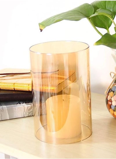 Buy Candle Shade Glass Chimney Cover Storm Candle Holder Sleeve in UAE