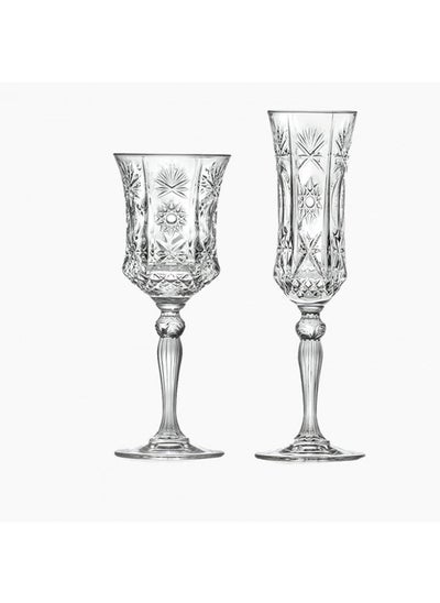 اشتري Glass Luxor Set 12 Pieces 6 Goblets & 6 Flute في مصر