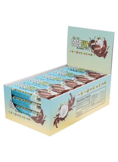 Buy Coco Fit Bar, Keto-Friendly, High Protein, High Fiber, Maltitol Sweetened, Low Carb, Gluten-Free, No Artificial Colors, No Added Sugar-Box of 18 Bars in UAE