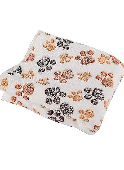 Buy Pet Blanket，Puppy Blanket Pet Cushion Small Dog Cat Bed Soft Warm Sleep Mat, Pet Dog Cat Puppy Kitten Soft Blanket Warm Bed Mat Paw Print Cushion， Suitable for All Kinds of Domestic Pets in Saudi Arabia