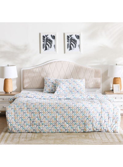 اشتري Paradise Axis 3 Piece King Comforter Set 100% Cotton Breathable Bedding Sheet And Pillow Cases Comfortable Bed Sheet For Bedroom L 220 x W 240 cm Multi Color في الامارات