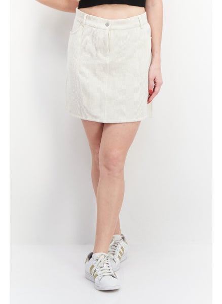 اشتري Women Corduroy Mini Skirt, Off White في الامارات