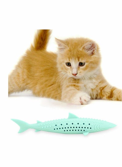 Buy Cat Toothbrush Catnip Toy, Dental Care, Chew , Durable Hard Rubber, Interactive Toys (1-Pack Green) in Saudi Arabia