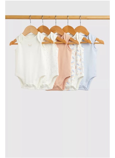 Buy Butterfly Sleeveless Bodysuits - 5 Pack in Saudi Arabia