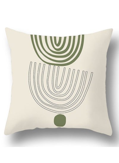 Buy Green botanical abstract geometric print pillowcase pillow cover 45*45cm in Saudi Arabia