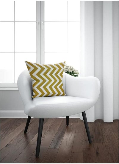 Buy Home Town Foil Printed Micro Fiber Yellow Cushion With Filler45X45Cm in Saudi Arabia