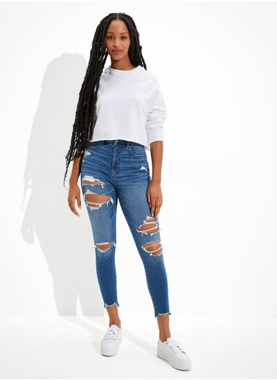 Buy AE Dream Ripped Curvy High-Waisted Jegging Crop in UAE