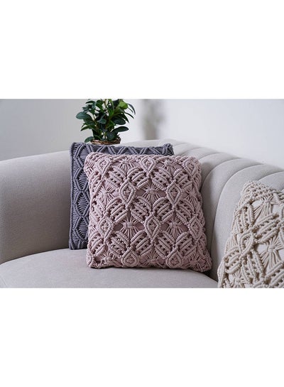 Buy Macrame Floral Filled Cushion 45x45Cm Blush in UAE
