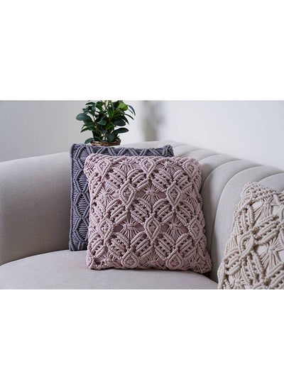 اشتري Macrame Floral Filled Cushion 45x45Cm Blush في الامارات