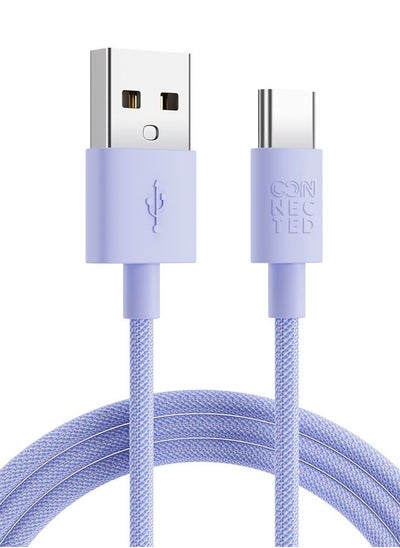 Buy Connected FAST3 USB-A To USB-C Braided Charging Cable 1.2m (Purple) in UAE