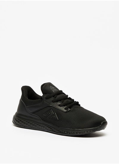 Buy Textured Lace Up Low Ankle Sneakers in UAE