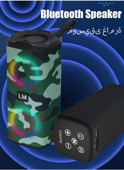 اشتري مكبر صوت بلوتوث LED RGB سماعات لاسلكية ملونة محمولة بلوتوث راديو FM TF AUX مضخم صوت خارجي في السعودية