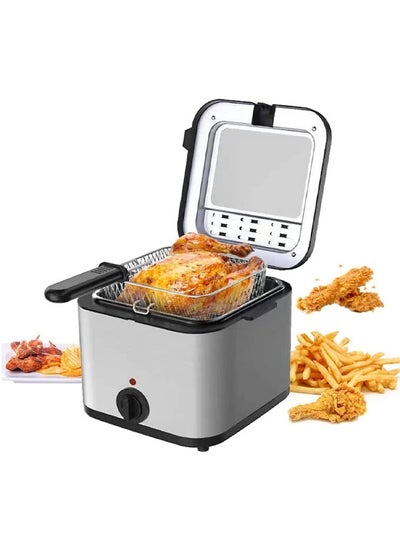 Buy 2.5L Electric Fryer Household Small 1000W High Power Multe Function Stainless Steel Fryer Kebab French Fries Machine in Saudi Arabia