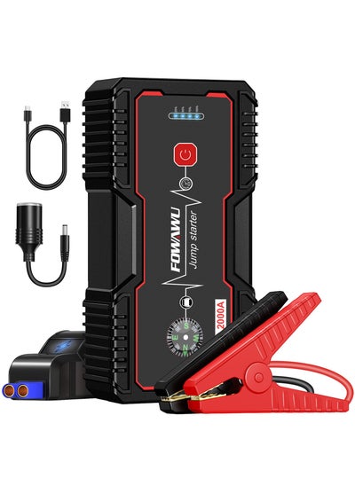 Buy FOWAWU 20800mAh 2000A Car Jump Starter,Water-Resistant Jump Starter Battery Pack(7.5L Gas,6.0L Diesel),Battery Jumper Starter Portable with USB/DC 12V/LED Light in UAE