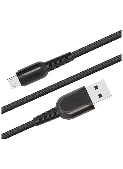 Buy Metal Braided Micro USB Cable 1.2m - Black in UAE