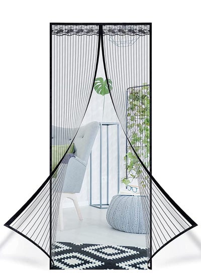 Buy Magnetic Fly Screen Door, Fiberglass Mesh Door with Magnets Heavy Duty, Hands-Free Screen Door Mesh Curtain Keep Bugs Out Lets Fresh Air in, Close Automaticlly 90 x 210cm, Black in UAE