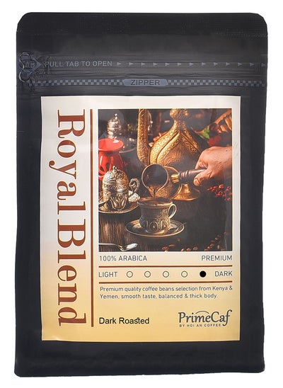 Buy PrimeCaf Royal Blend Turkish Coffee 100% Arabica, Dark Roasted ,with cardamom, 250gm in Egypt