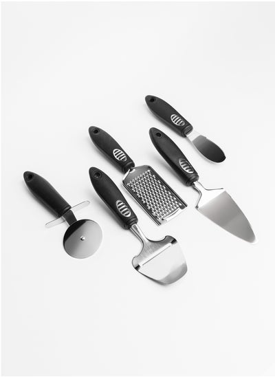 Buy Kitchen tools set 5 pieces (cheese grater, pizza cutter, butter spoon, cheese slicer, mold and pastries) | Tomato set for cheese and pizza | Pizza cutter, cake slicer and spatula in Saudi Arabia