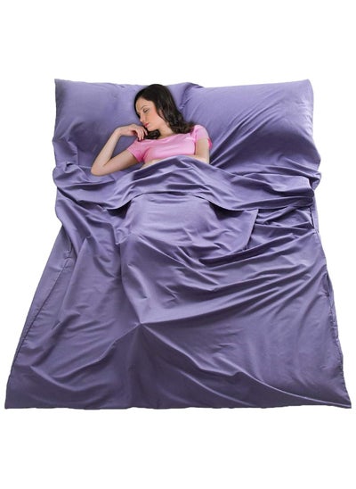 Buy 180*210cm Sleeping Bag Liner with Storage Bag, Camping Travel Home Bed Sheet, Lightweight Breathable Hotel Compact Sacks(Purple) in Saudi Arabia