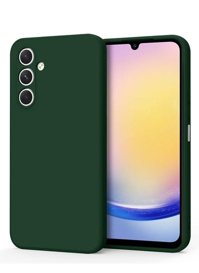 Buy Stylish TPU Silicone Back Cover Case for Samsung Galaxy A25 5G 2024– Slim Fit Design, Smooth and Soft – Dark Green in Saudi Arabia