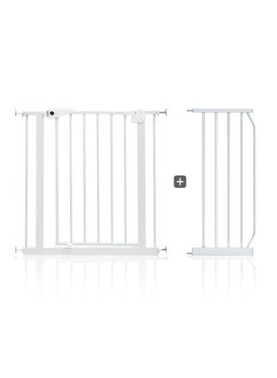 اشتري Baby Safe - Metal Safety Gate w/t 30cm Extension - White في الامارات