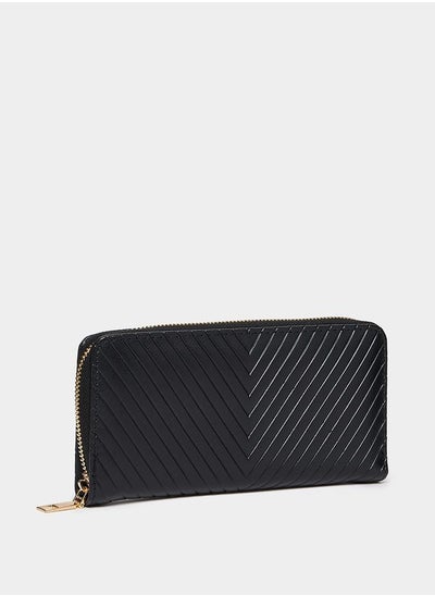 Buy Solid Quilted Zip Around Wallet in Saudi Arabia