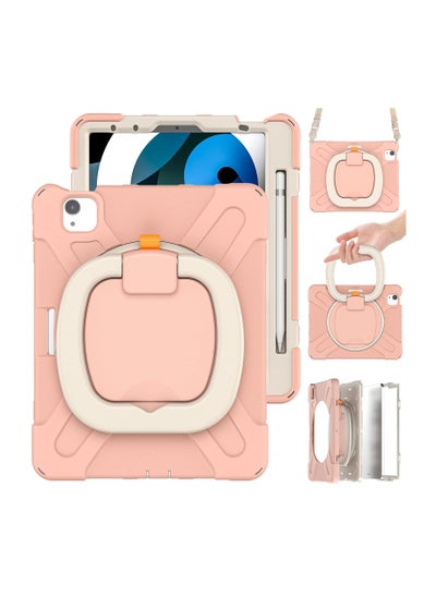 اشتري iPad Air Case for 4th/5th Generation 10.9 inch 2020 2022/iPad Pro M2 11 inch Case for Kids 4th/3rd/2nd/1st Gen 2022 2021 2020 2018 with Pencil Holder & Stand & Strap Shockproof, Rose Gold في الامارات