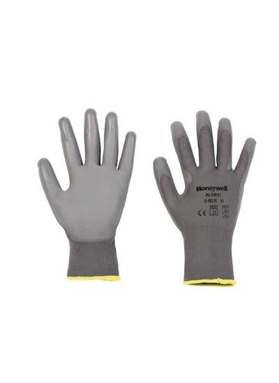 Buy Honeywell 2100250-09 First Palm-Side Coated Grey Safety Gloves for work , Size 9 in UAE