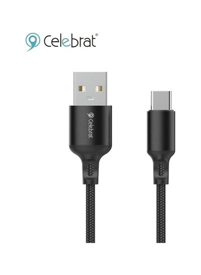 Buy Celebrat CB-33 Portable USB To Micro Fast Charge And Data Transmission Cable With Flat wire Design And Practical Fits Mobile Phone 2.1A /480mbps /1M - Black in Egypt