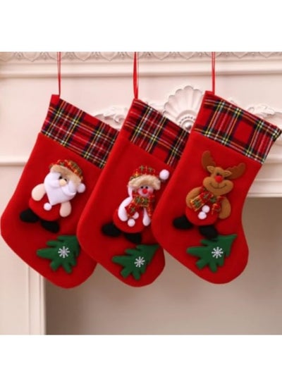 Buy 3Pcs Festival Hanging Stockings Bags Ornaments in UAE