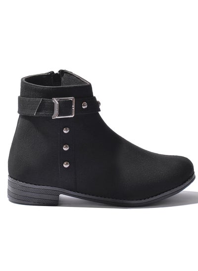 Buy Ankle Boot Flat Matriel Suede G-11 - Black in Egypt