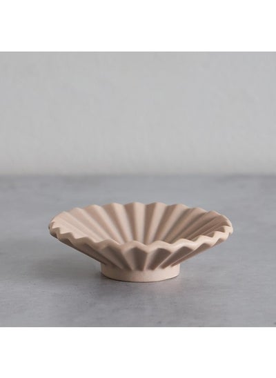 Buy Tilden Bouquet Design Ceramic Candle Dish 11 x 11 x 3 cm in UAE