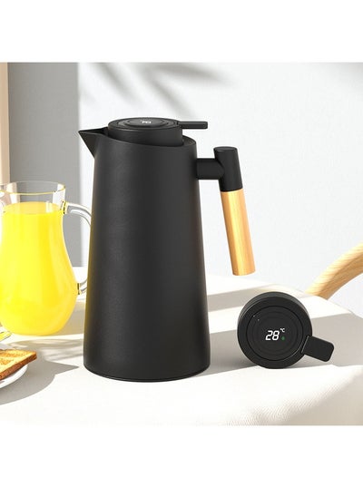 Buy 1L Smart LED kettle, LED temperature display, Long time temperature control, for coffee and tea water, Black in Saudi Arabia