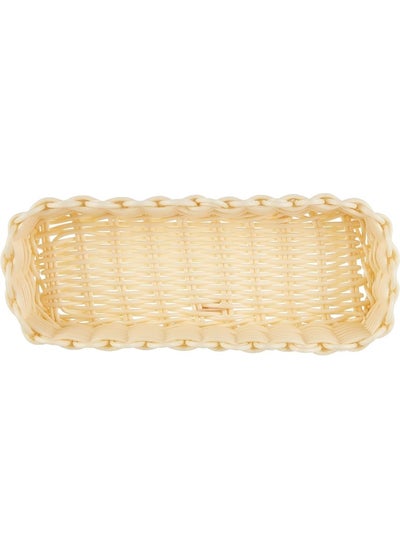 اشتري Heavy Duty Rectangular Polypropylene Rattan Basket - C06021, Beige, 26.5X10X9Cm في الامارات