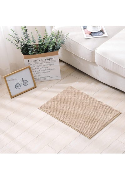 Buy Tycom Bathroom Rugs Bath Mat Non Slip Fluffy Soft Plush Microfiber Shower Carpet Rug Washable Non-Slip Carpet Mat for Bathroom Floor 40 By 60 CM Short Fiber Beige. in UAE