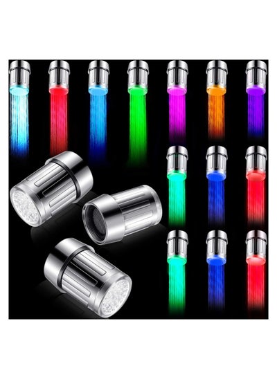 Buy Color Changing Faucet Adapter, 3 Color Change Automatically LED Water Faucet, for Kitchen and Bathroom, Fixed LED Faucet in Saudi Arabia