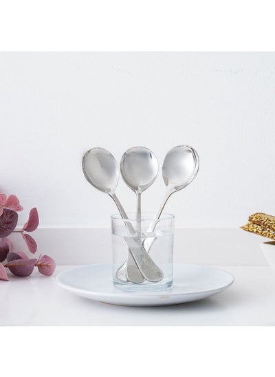 Buy Rosemarry 6-Piece Dinner Spoon Food Grade Silverware for Home And Kitchen- Mirror Polished Silver 19 X 4CM in UAE