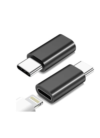 اشتري Lightning Female to USB C Male Adapter for iPhone 15/15 Pro/15 Pro Max/15 Plus,iPad Air i OS,Samsung Galaxy,Google Pixel,Charging Data Transmission,Type C Charger Connector Cable (Black) في مصر