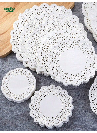 Buy 50pcs Round Lace Red Baking Paper, Oil Absorbing Paper Cake Paper Lace Paper Pizza Mat Paper Fried Food Paper Plate Lace, Fried Food Air Fryer Kitchen Air Fryer Liner Air Fryer Paper Air Fryer Suitable For Crafts, Tableware Decoration, Party, Wedding, Cake, Dessert, Baking, Barbecue, Fried Food in UAE