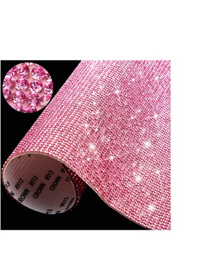 اشتري Bling Bling Rhinestone Sheet Rhinestones Sticker DIY Car Decoration Sticker Self Adhesive Glitter Rhinestones Crystal Gem Stickers for Car Decoration في الامارات